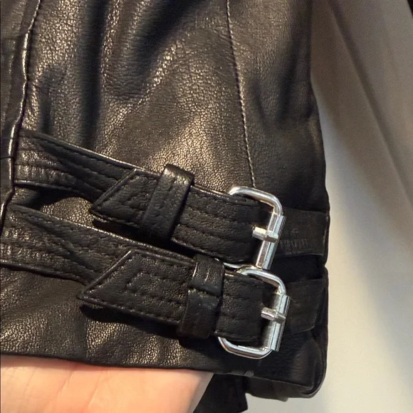 IRO Black Leather Moto Jacket - Picture 4 of 6